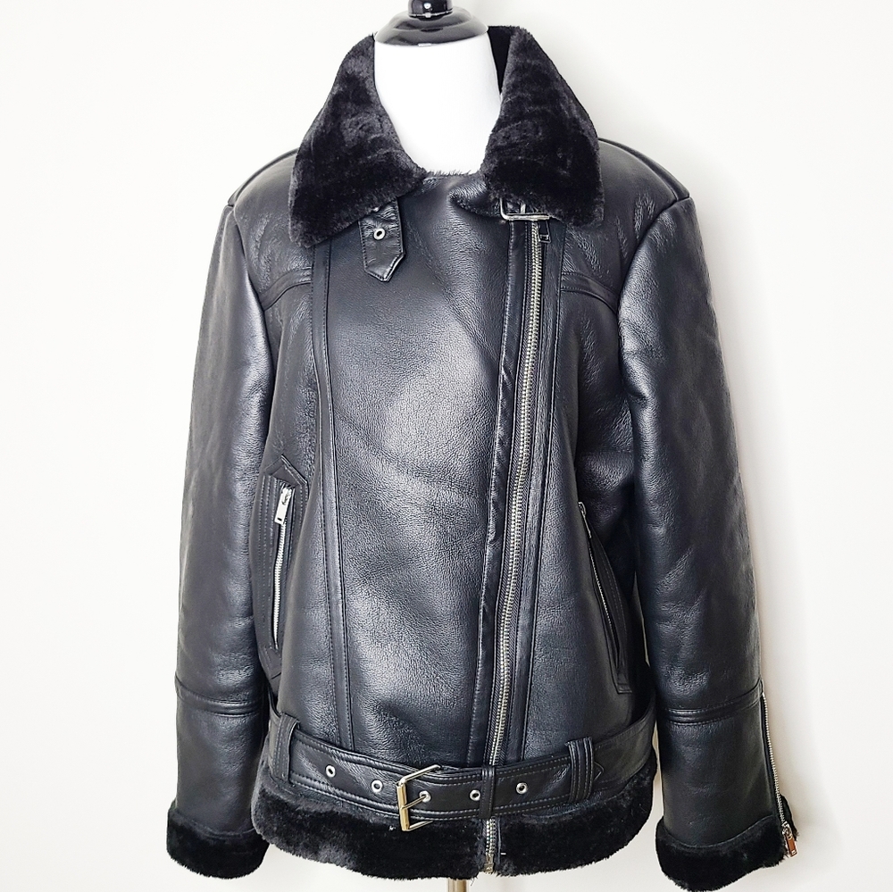 Topshop Black Leather Jacket